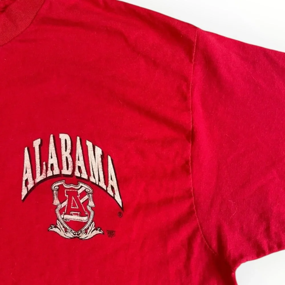 Vintage Alabama Crimson Tide Shirt Mens XL Red University Graphic Print Old Logo - Picture 2 of 7